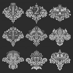 Set of Ornamental Elements Free Vector