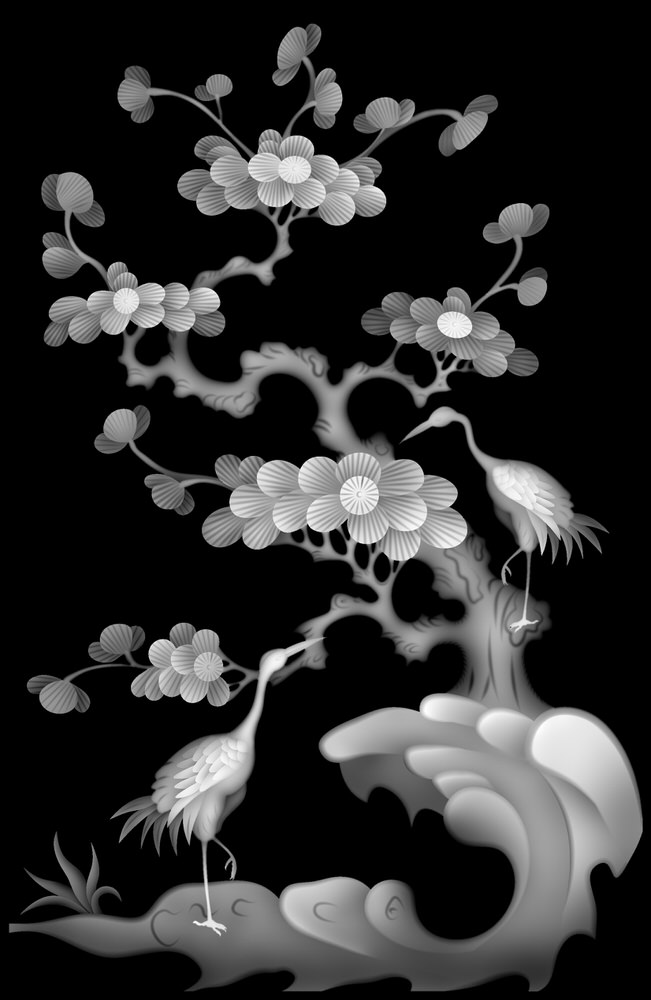 Grayscale Flower and Bird Picture Bitmap (.bmp) format file free ...