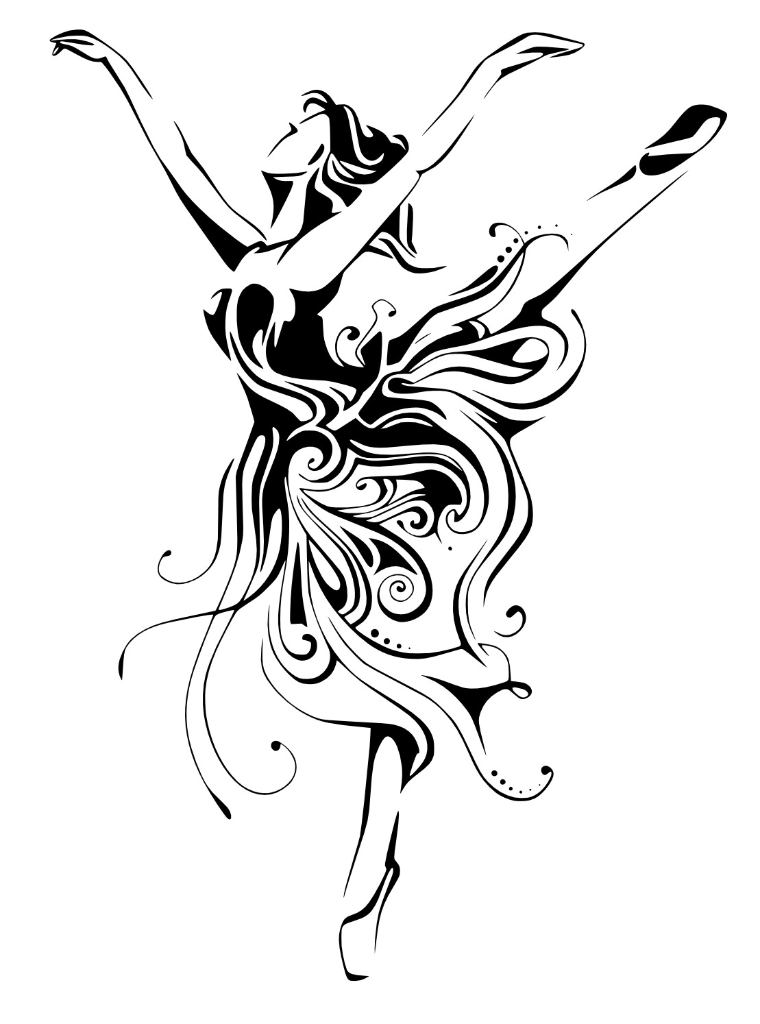 Ballerina Female Dancer Free Vector cdr Download - 3axis.co