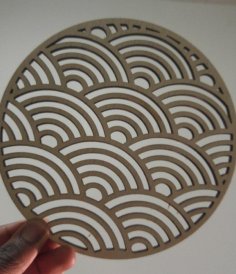 Laser Cut Wooden Seigaiha Trivets SVG File