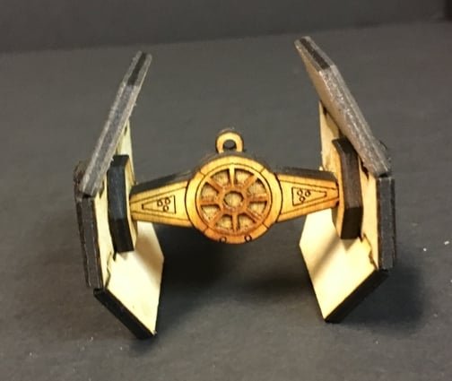 Laser Cut Darth Vader TIE Fighter Free Vector Download - 3axis.co - 3D model önizlemesi