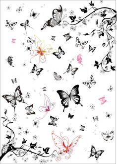 Super multi black and white butterfly vector set Free Vector