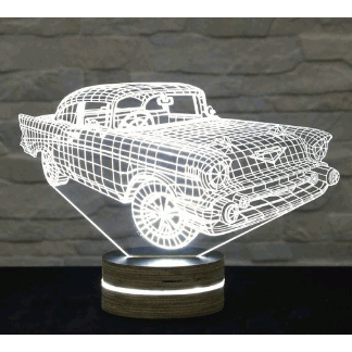 Car 3D LED Night Light Free Vector