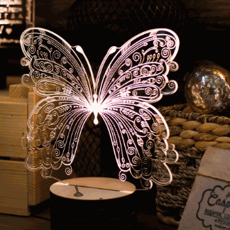 Butterfly 3D Lamp Vector Model Free Vector