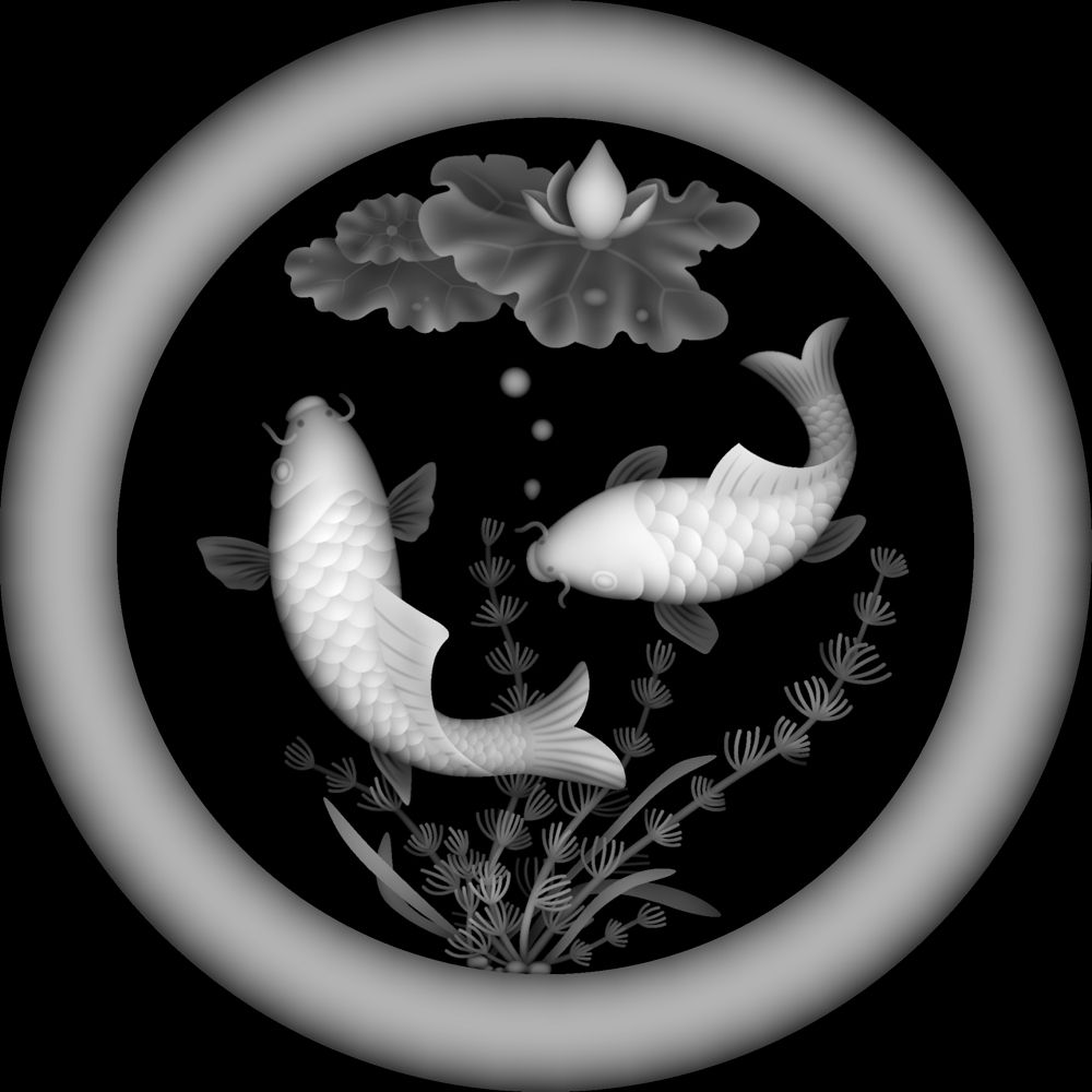 Fish 3D grayscale relief image Bitmap (.bmp) format file free download