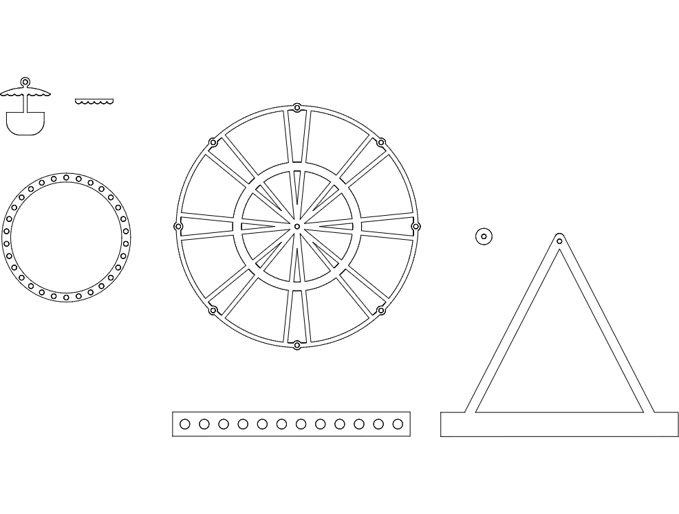 Ships wheel dxf File Free Download 