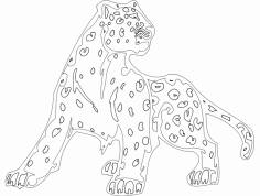 Animal Mascot Cheetah dxf File