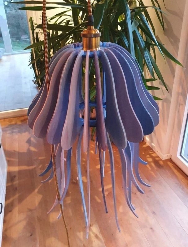 Laser Cut Jellyfish Lamps DXF File Free Download - 3axis.co - 3D model önizlemesi
