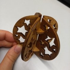 Laser Cut Stars Christmas Tree Ball Ornament DXF File