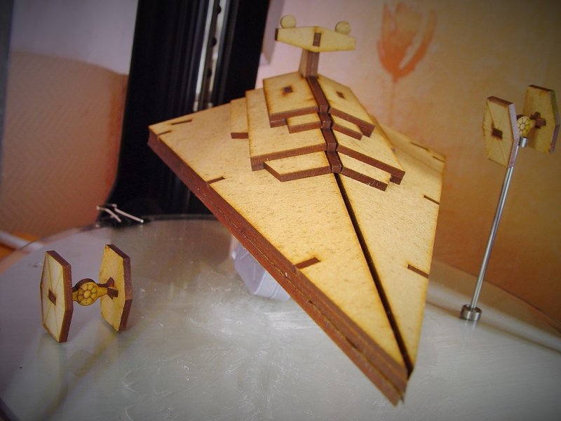 Laser Cut Star Wars Star Destroyer SVG File Free Download - 3axis.co - 3D model önizlemesi