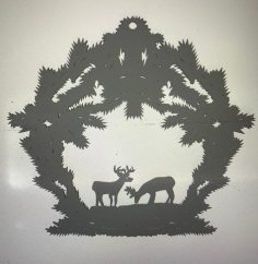 Laser Cut Xmas Deer Decoration