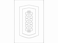 Door Design Wooden Floral dxf File