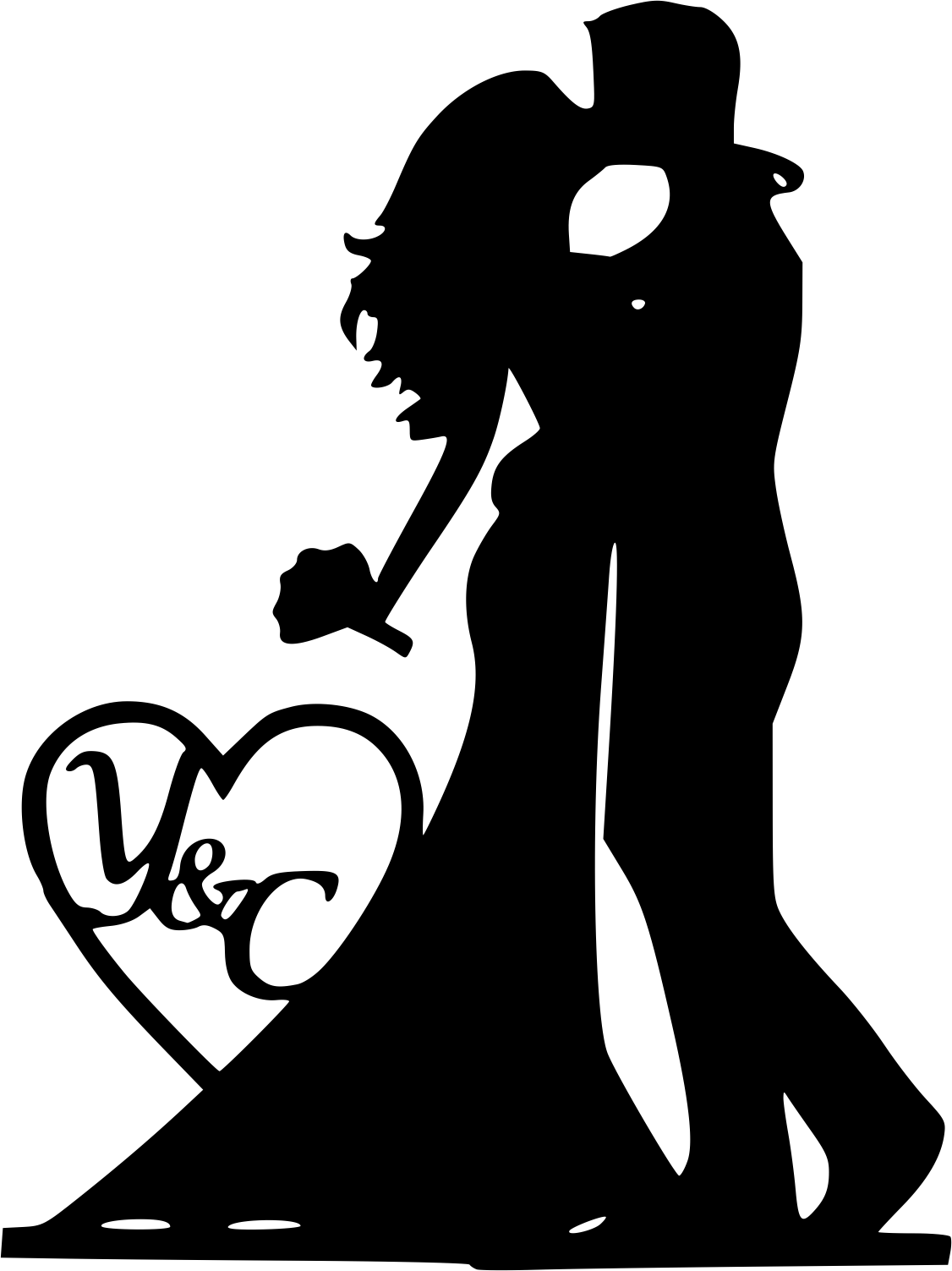 Download Mr and Mrs Silhouette Black Bride and Groom Vector Free ...