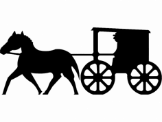 Cavalo Com carroça dxf File
