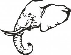 Elephant Stencil Free Vector
