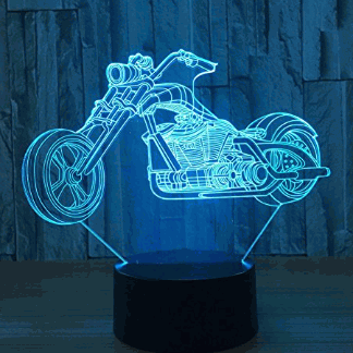 Motorcycle 3D LED Illusion Night Light Free Vector