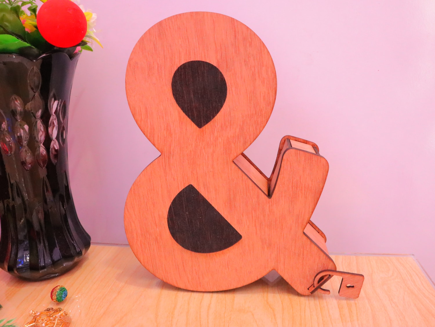 Laser Cut Ampersand Sign Jewelry Box 3mm Free Vector