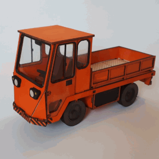Laser Cut Electric Truck 3D Puzzle DXF File