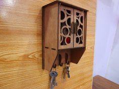 Laser Cut Wall Mounted Wooden Key Cabinet 3mm Free Vector