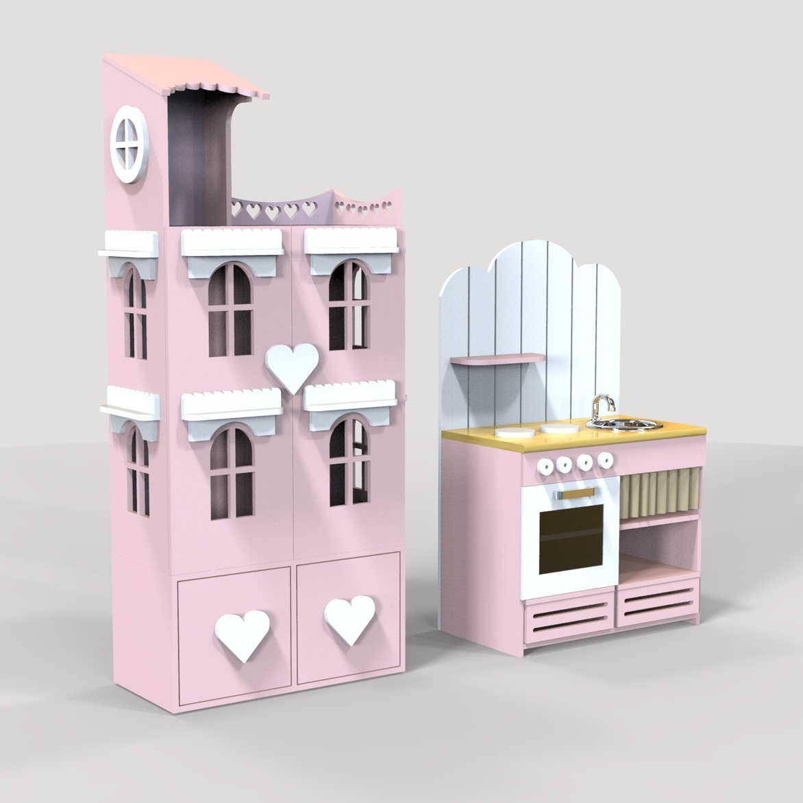 Laser Cut Dollhouse And Mini Oven Toy DXF File