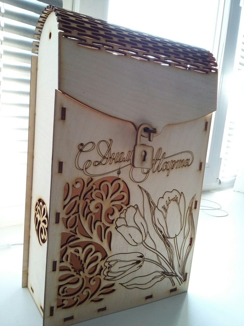 Laser Cut Decorative Wine Box 3mm Plywood Free Vector