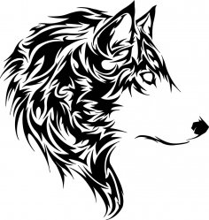 Wolf Stencil Free Vector