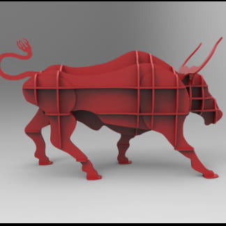 Laser Cut Wooden Bull Shelf Storage Rack Free Vector