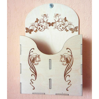 Laser Cut Wooden Wall Hanging Storage Box Free Vector