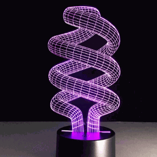 Laser Cut Spiral Shape 3D Illusion Lamp Free Vector