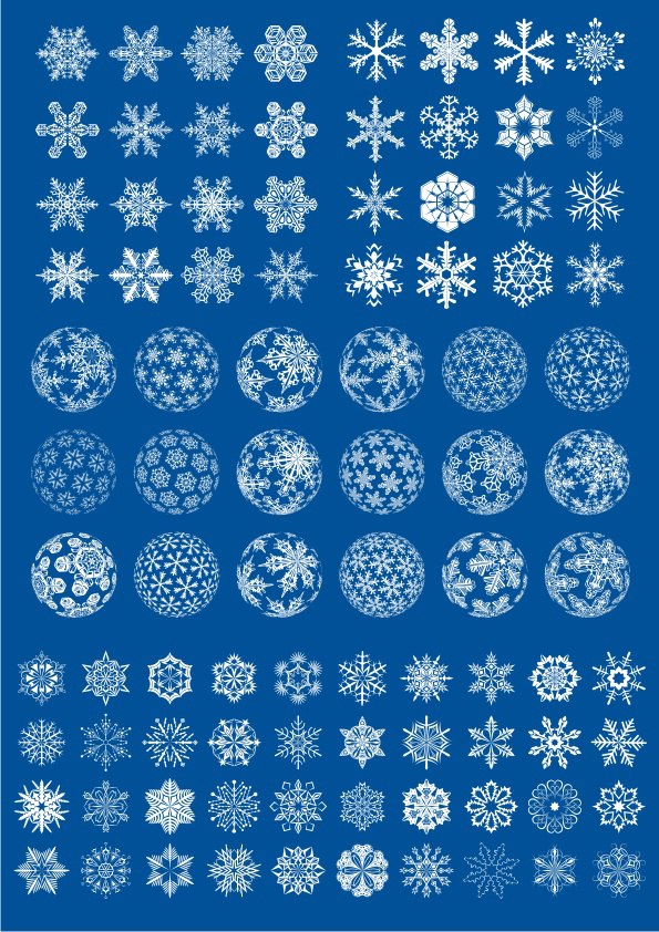 Snowflake Vector Shape Set Free Vector cdr Download - 3axis.co