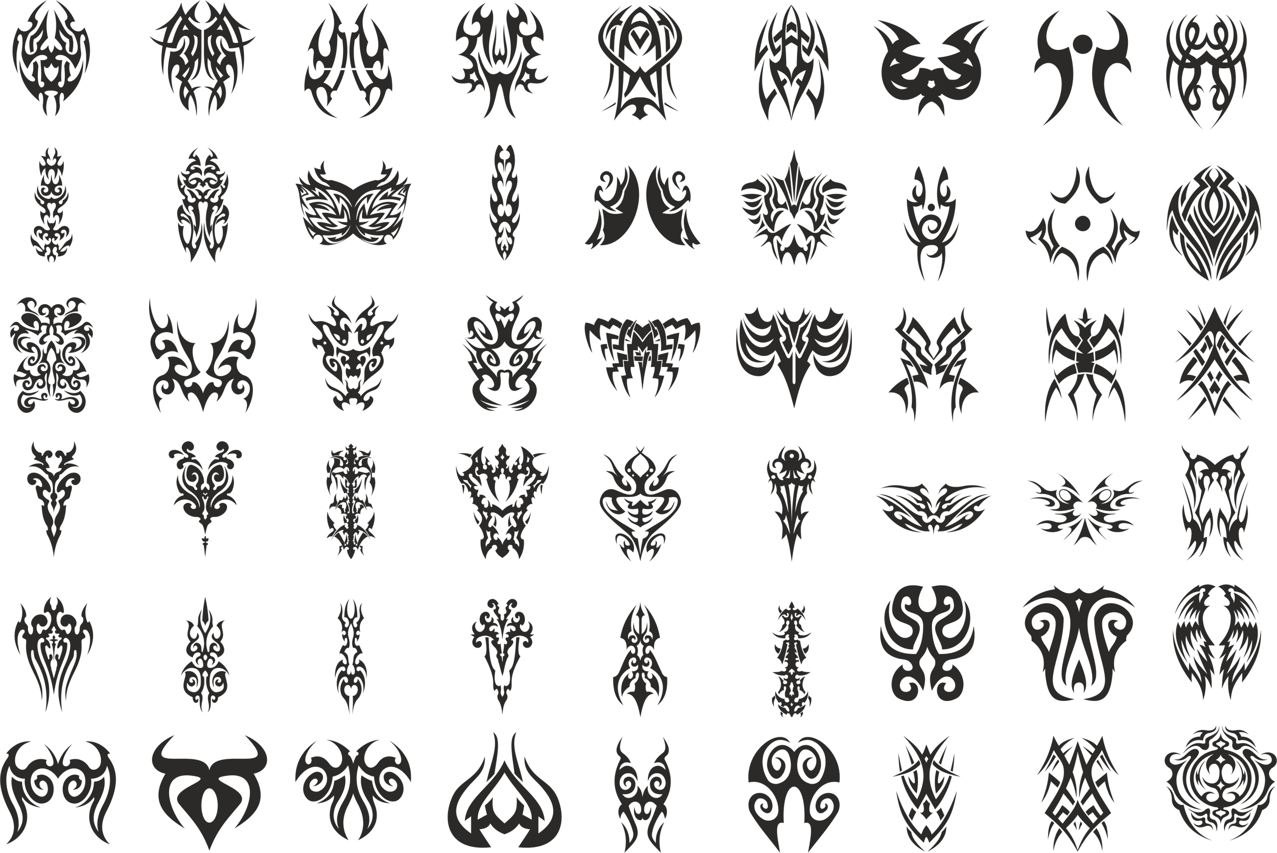 Set of tribal tattoos Set of tribal tattoo including  CanStock