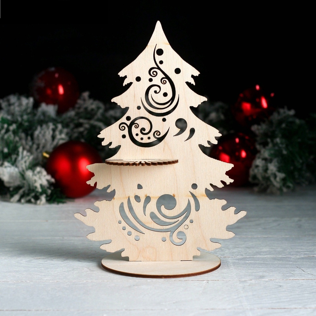 Laser Cut Decorative Pine Tree Napkin Holder Free Vector