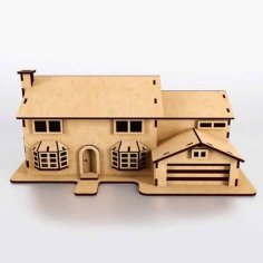 Laser Cut Simpsons House 3D Puzzle Free Vector