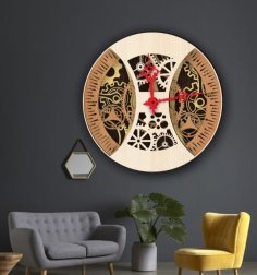 Laser Cut Multilayer Clock Free Vector