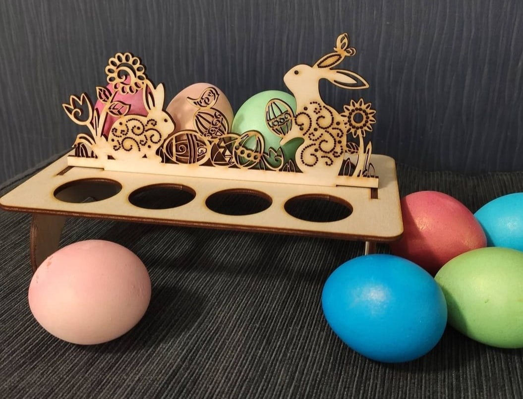 Laser Cut Wood Decorative Easter Egg Stand Free Vector cdr Download ...