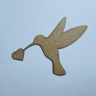 Laser Cut Hummingbird Heart Wood Blank Cutout Free Vector