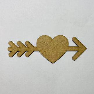 Laser Cut Unfinished Arrow Heart Shape Wood Cutout Free Vector