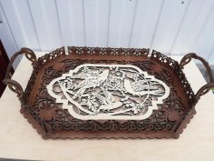 Laser Cut Decorative Tray Template Free Vector