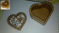 Valentine Day Heart Shaped Box Laser Cut CNC Plans Free Vector