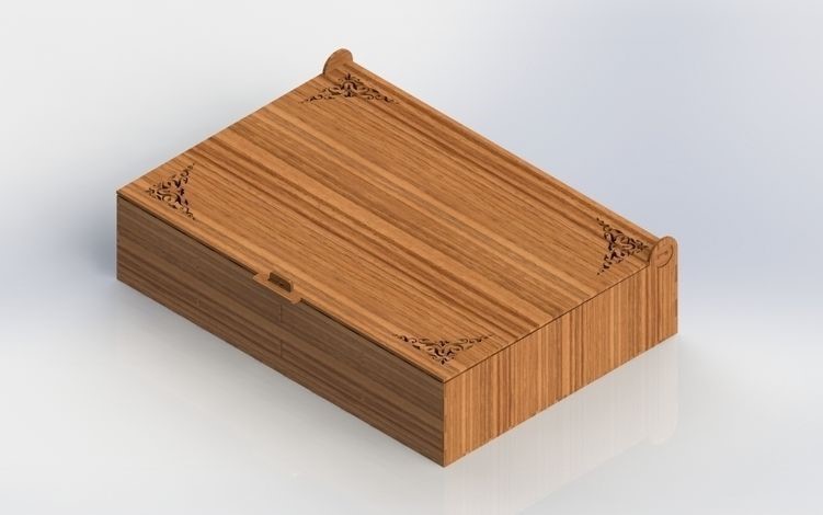 Laser Cut Stylish Wooden Jewelry Box Free Vector