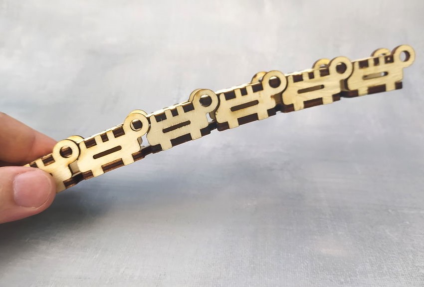 Laser Cut Wooden Drag Chain DXF File