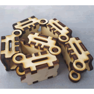 Laser Cut Wooden Drag Chain DXF File