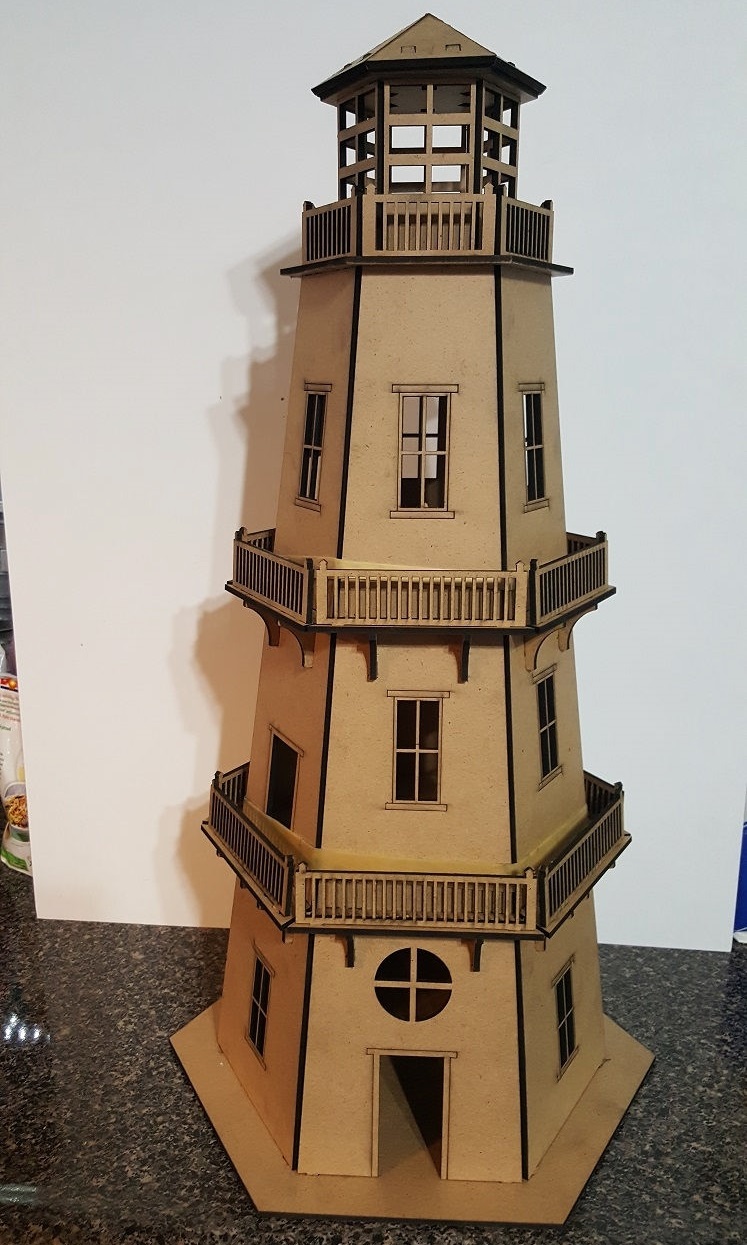 Laser Cut Lighthouse 3D Puzzle DXF File