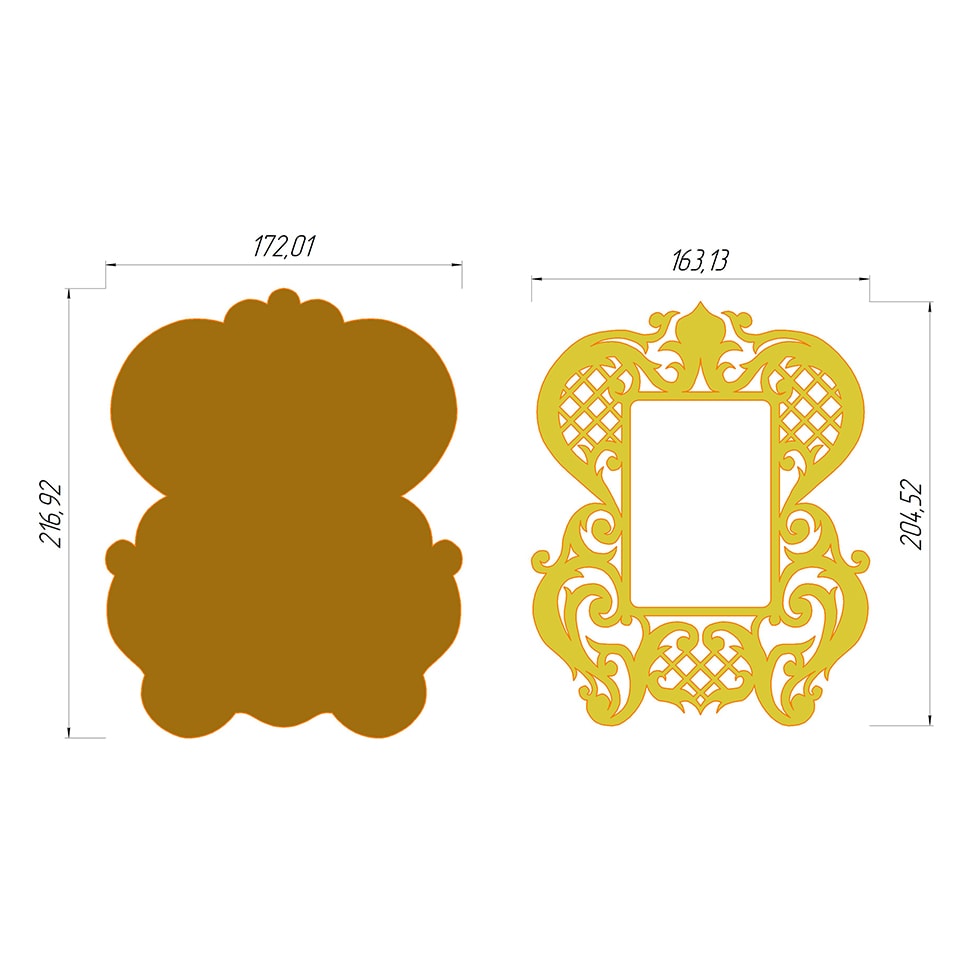 Laser Cut Wall Frame Home Decoration DXF File