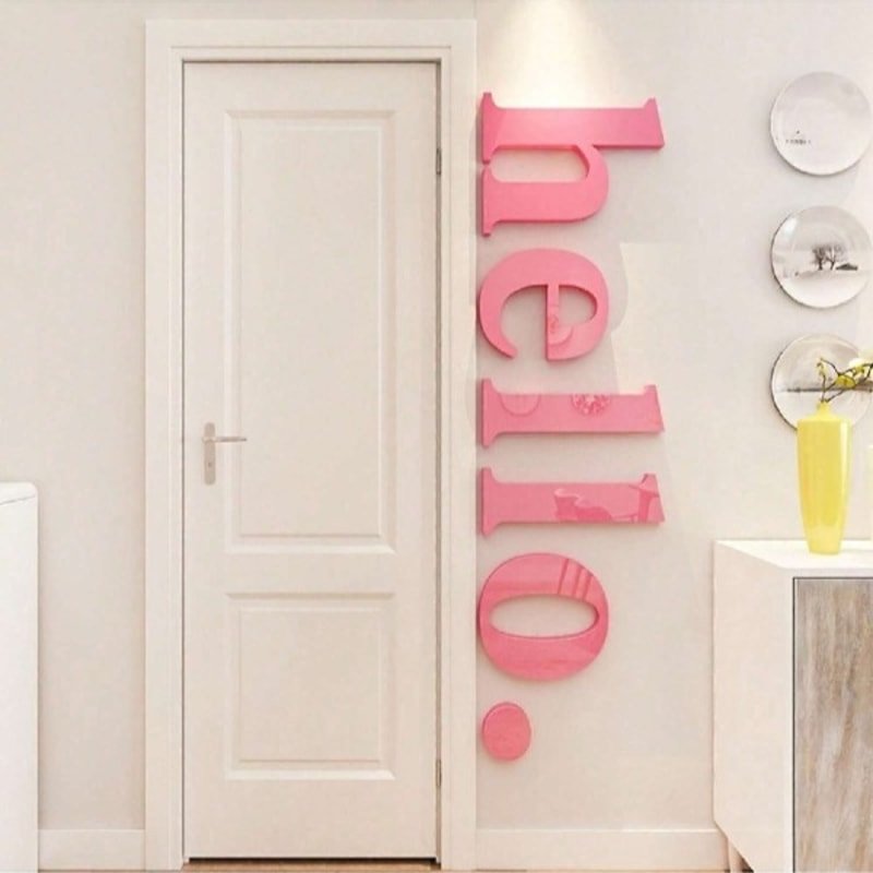 Laser Cut Hello 3D Acrylic Wall Decor Free Vector Download - 3axis.co - 3D model önizlemesi