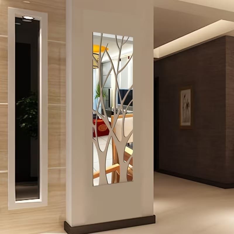 Laser Cut Large Tree Branch Mirror Wall Sticker Acrylic Home Wall Art ...