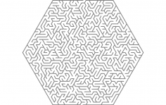Maze Hexa Shape dxf File