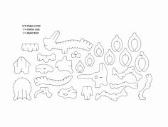 Dinosaur 3D Puzzle dxf File
