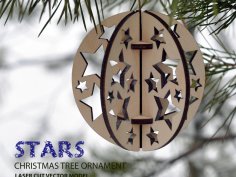 Stars. Christmas tree ball ornament DXF File