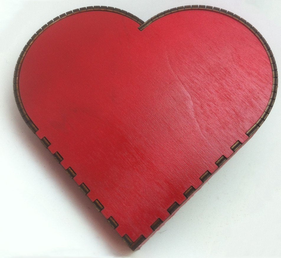 Laser Cut Wooden Heart Box Template SVG File